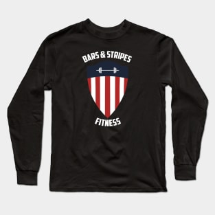 BSF - Bars & Stripes Fitness Logo - Full Color (White Text)! Long Sleeve T-Shirt